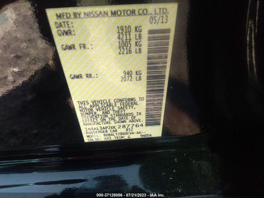 2013 NISSAN ALTIMA 2.5 SV - 1N4AL3AP2DC287764