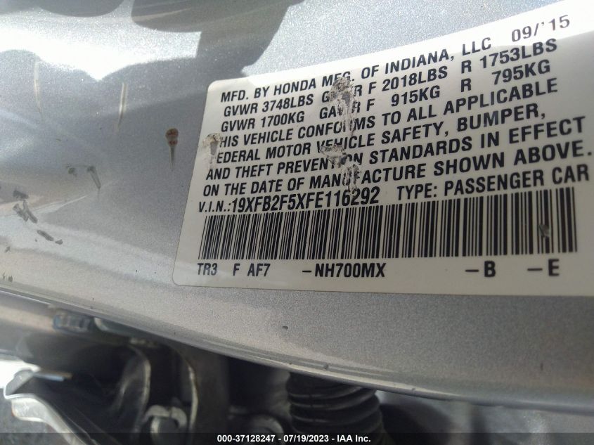 2015 HONDA CIVIC SEDAN LX - 19XFB2F5XFE116292