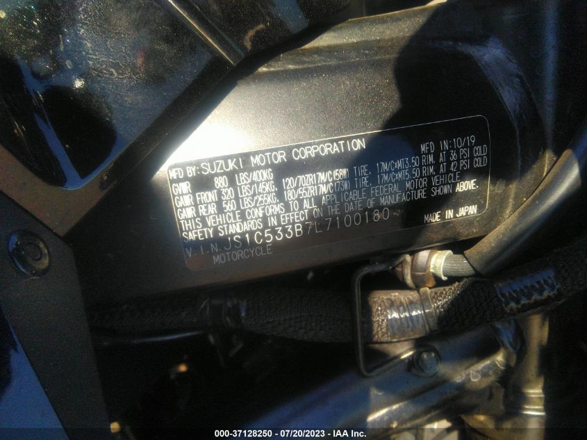 2020 SUZUKI GSX-S750 M/Z JS1C533B7L7100180