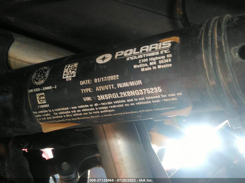 2022 POLARIS RZR PRO R ULTIMATE LAUNCH - 3NSRGL2K8NG375235