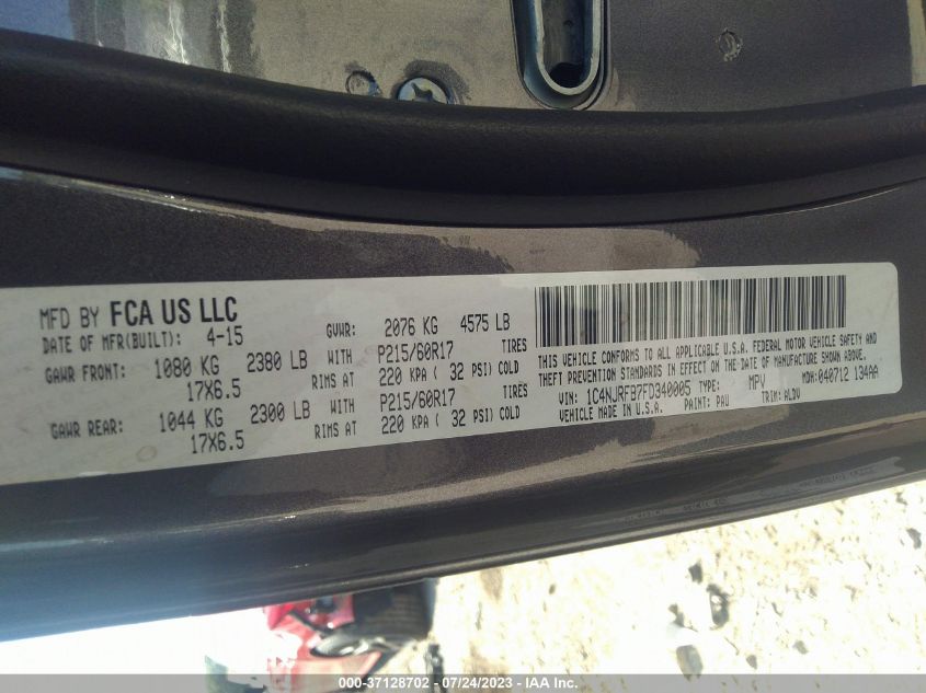 2015 JEEP PATRIOT HIGH ALTITUDE EDITION - 1C4NJRFB7FD340005