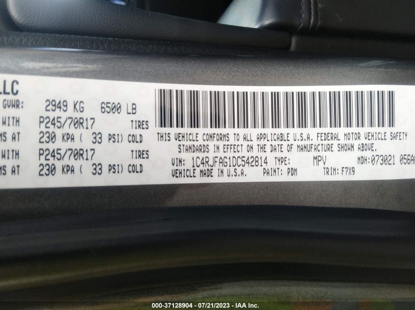 2013 JEEP GRAND CHEROKEE LAREDO - 1C4RJFAG1DC542814