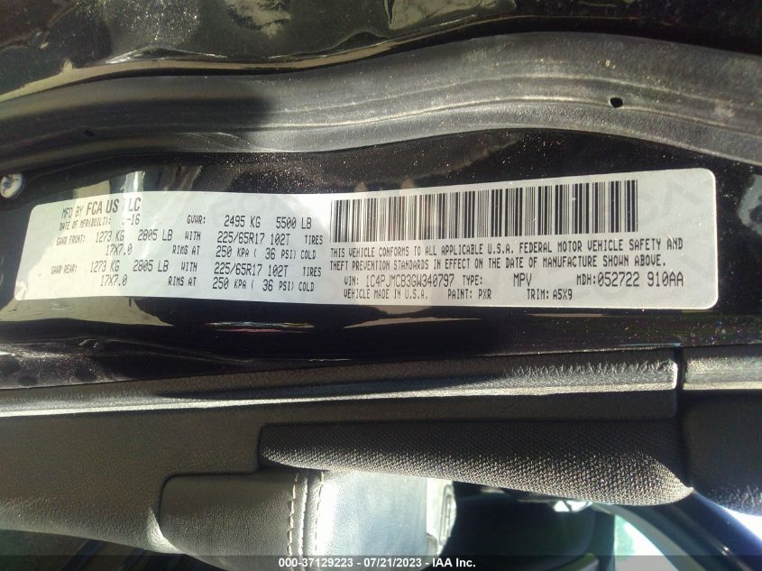 2016 JEEP CHEROKEE LATITUDE - 1C4PJMCB3GW340797