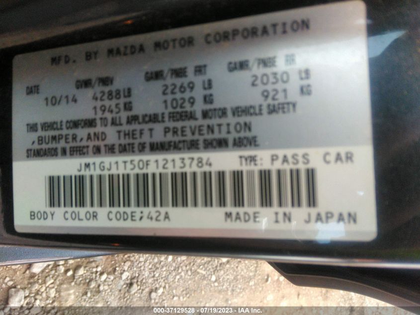 2015 MAZDA MAZDA6 I TOURING - JM1GJ1T50F1213784