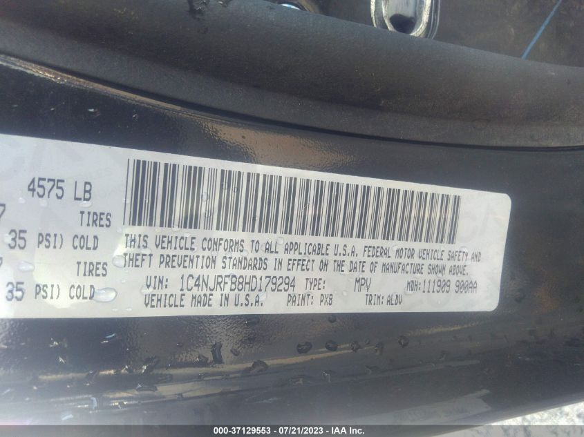 2017 JEEP PATRIOT HIGH ALTITUDE - 1C4NJRFB8HD179294