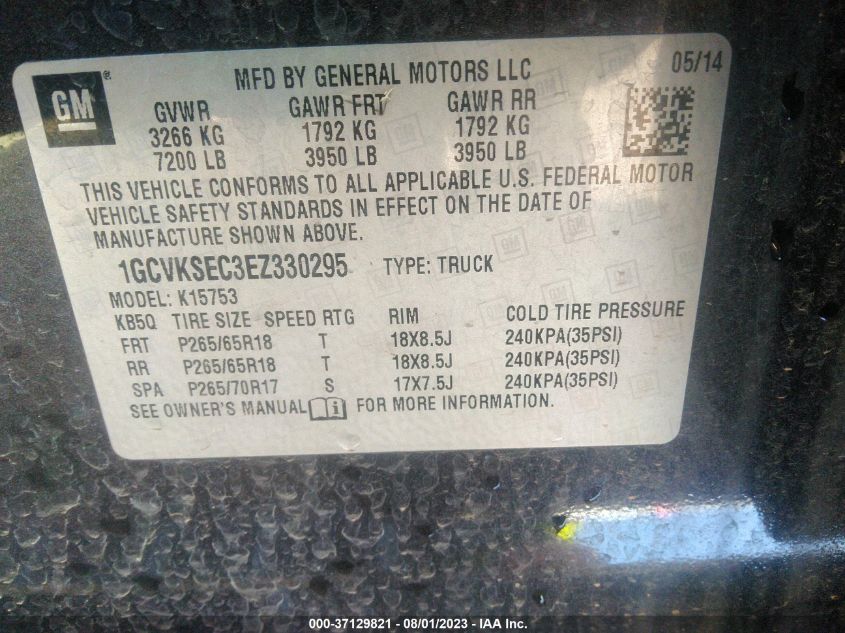 2014 CHEVROLET SILVERADO 1500 LTZ - 1GCVKSEC3EZ330295