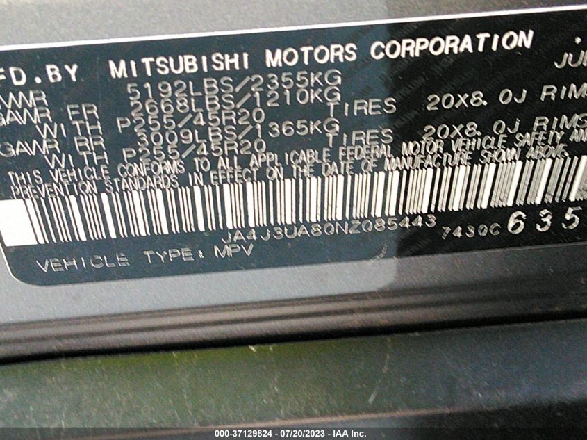 2022 MITSUBISHI OUTLANDER SE/BLACK EDITION - JA4J3UA80NZ085443