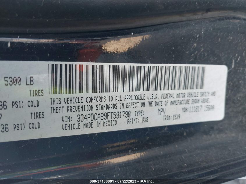 2015 DODGE JOURNEY AMERICAN VALUE PKG - 3C4PDCAB9FT591798