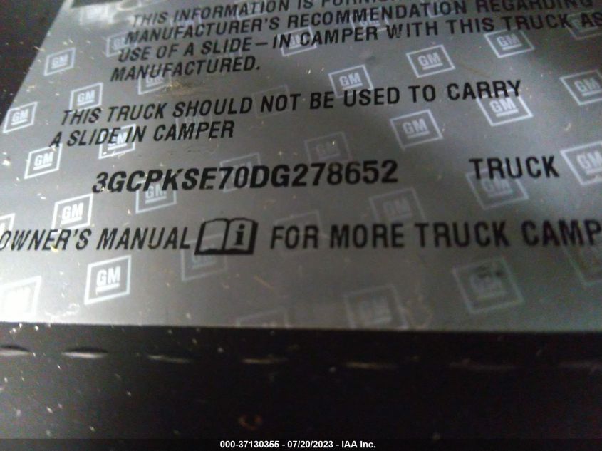 2013 CHEVROLET SILVERADO 1500 LT - 3GCPKSE70DG278652