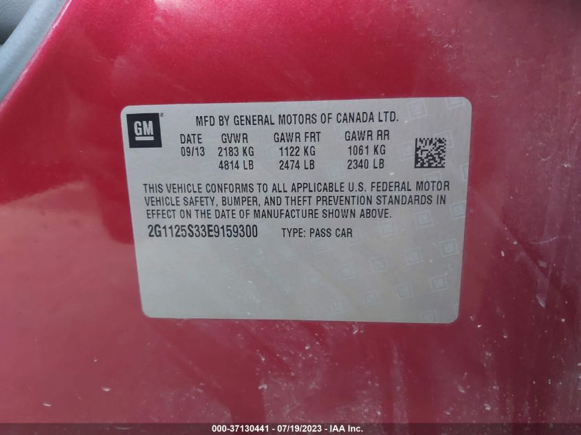 2014 CHEVROLET IMPALA LT - 2G1125S33E9159300