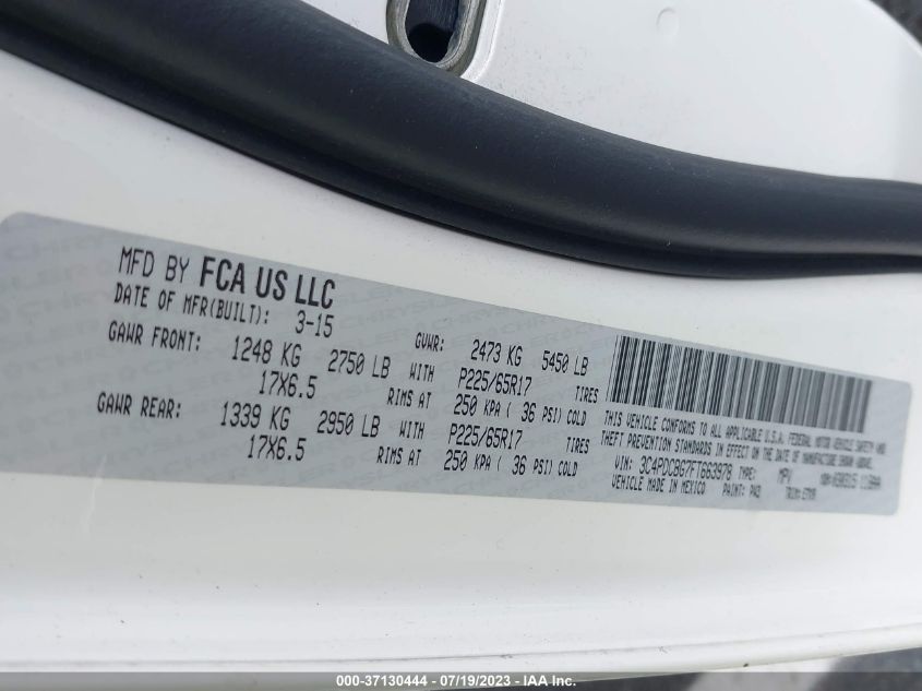 2015 DODGE JOURNEY SXT - 3C4PDCBG7FT663978
