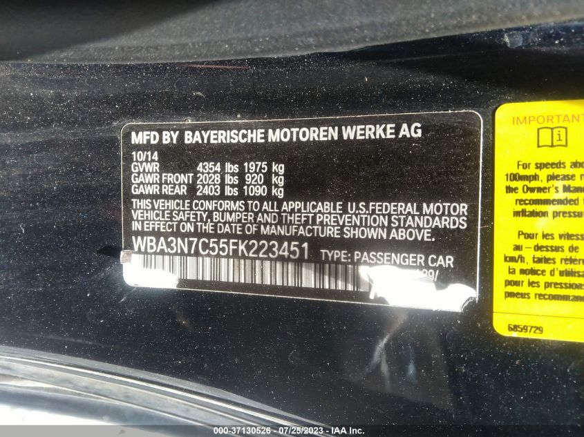 2015 BMW 428I - WBA3N7C55FK223451