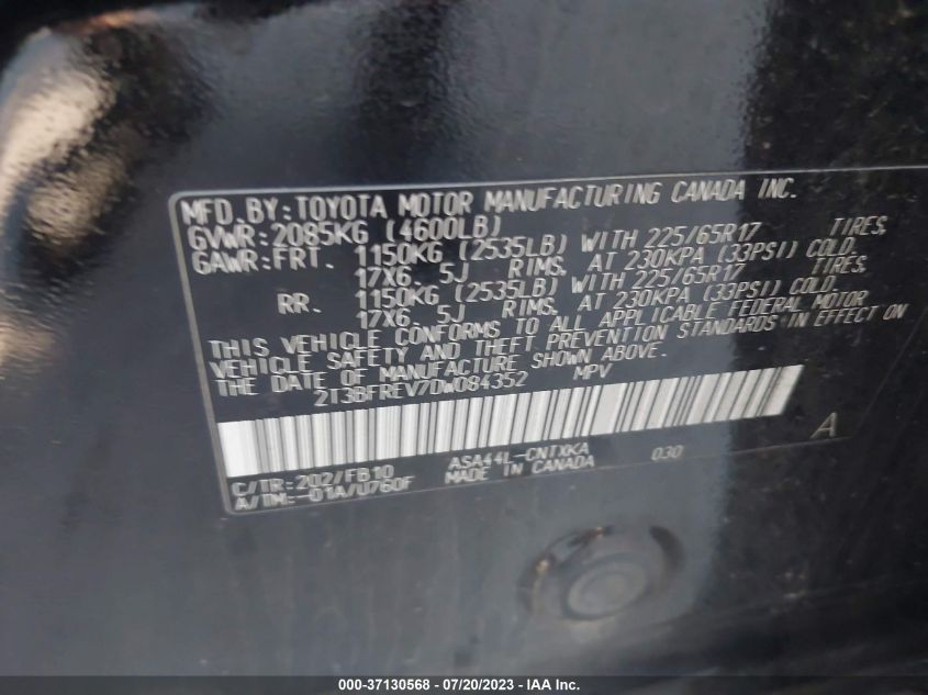 2013 TOYOTA RAV4 LE - 2T3BFREV7DW084352