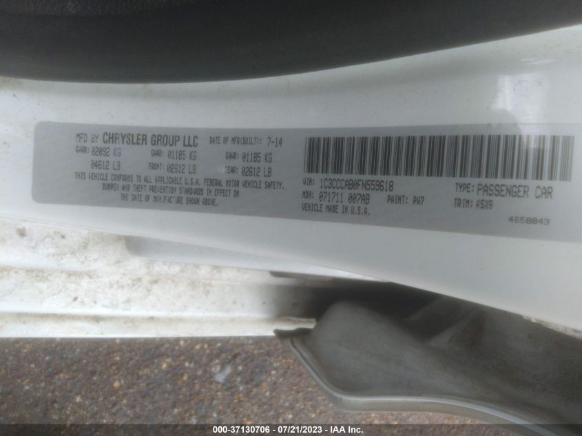 2015 CHRYSLER 200 LIMITED - 1C3CCCAB0FN559618