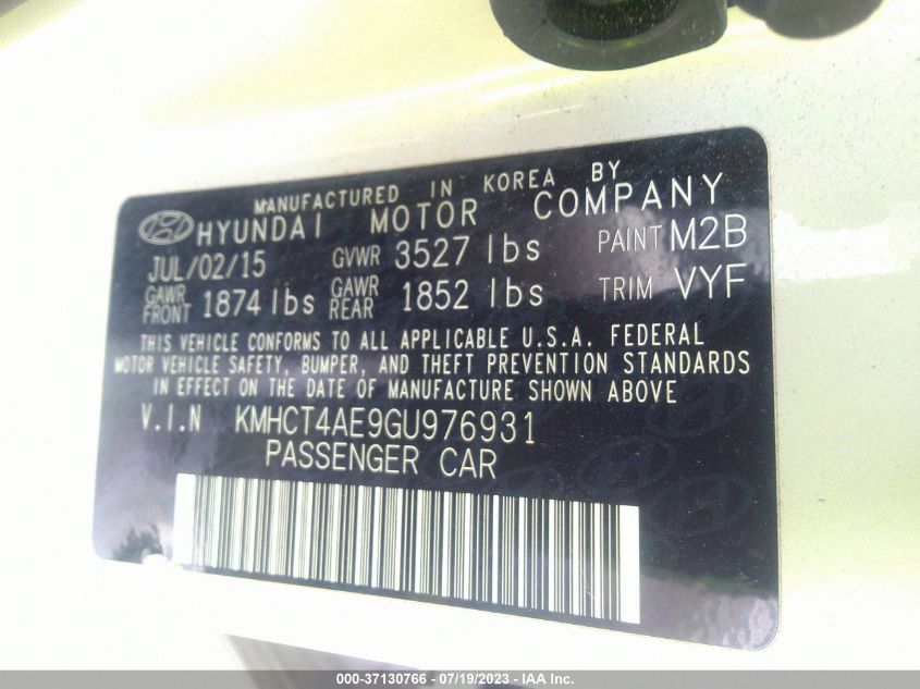 2016 HYUNDAI ACCENT SE - KMHCT4AE9GU976931