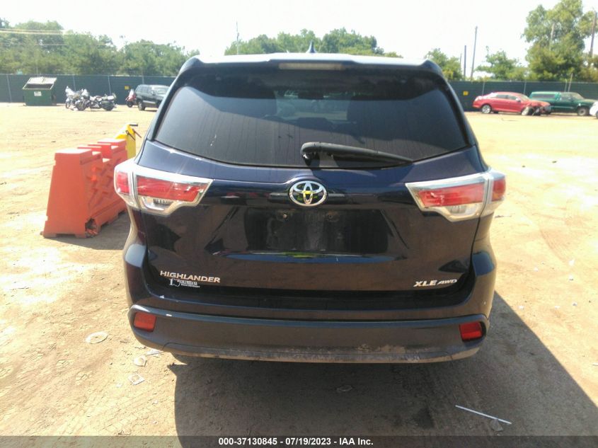 2016 TOYOTA HIGHLANDER XLE - 5TDJKRFH6GS344312