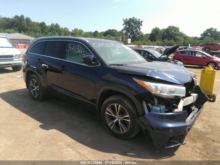 2016 TOYOTA HIGHLANDER XLE - 5TDJKRFH6GS344312