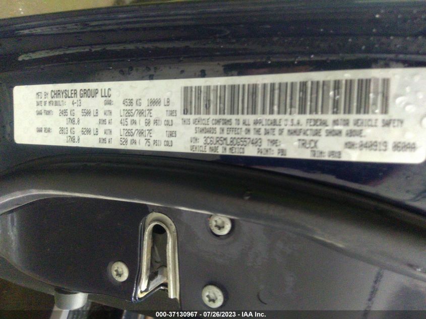 2013 RAM 2500 SLT - 3C6UR5ML8DG557403