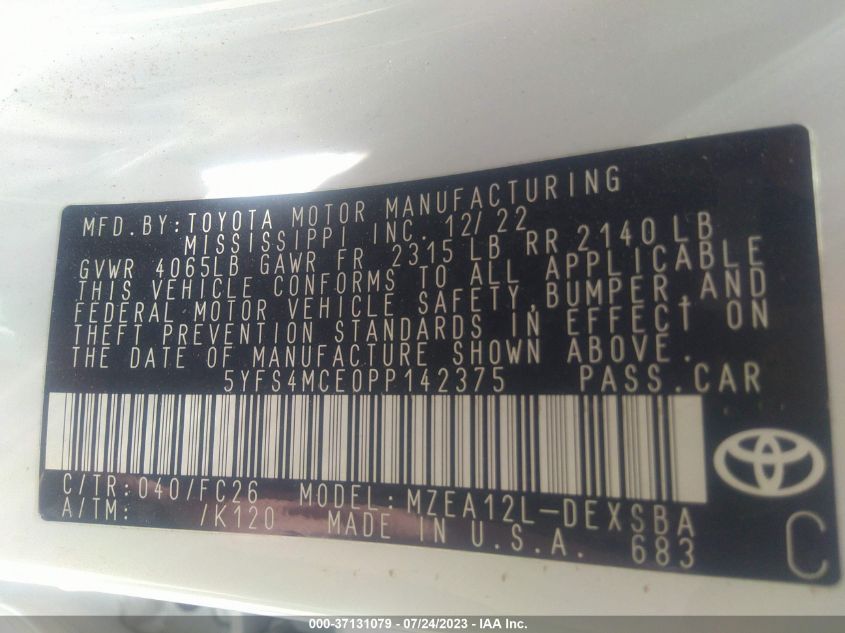 2023 TOYOTA COROLLA SE - 5YFS4MCE0PP142375