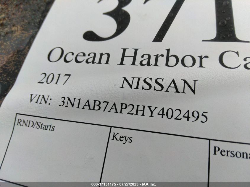 2017 NISSAN SENTRA S - 3N1AB7AP2HY402495