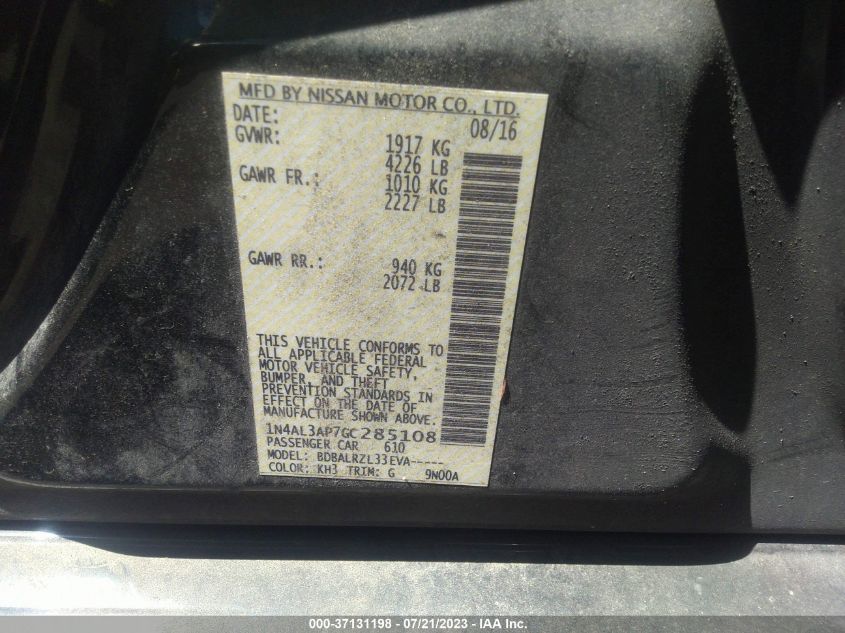 2016 NISSAN ALTIMA 2.5 SL - 1N4AL3AP7GC285108