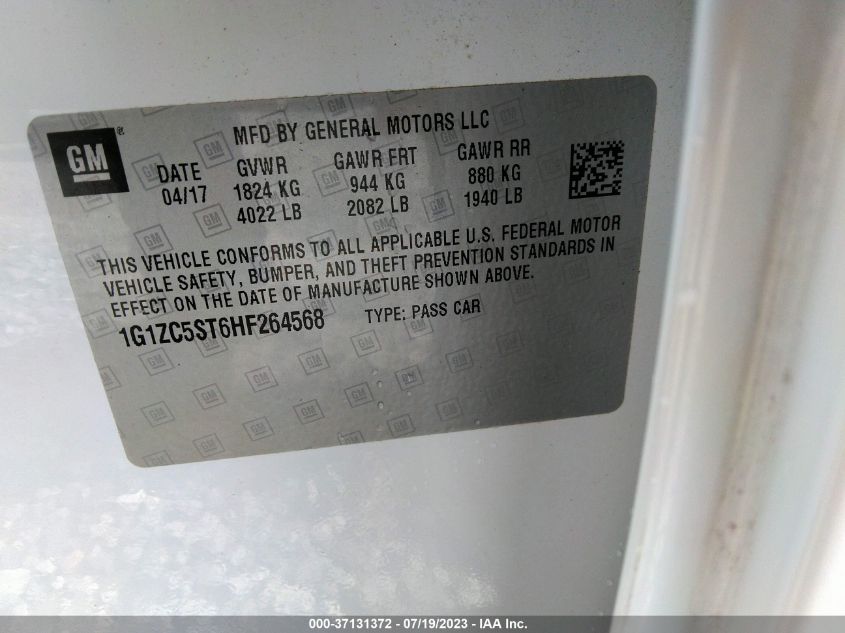 2017 CHEVROLET MALIBU LS - 1G1ZC5ST6HF264568