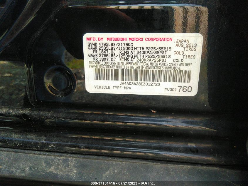 2014 MITSUBISHI OUTLANDER SE - JA4AD3A38EZ012722