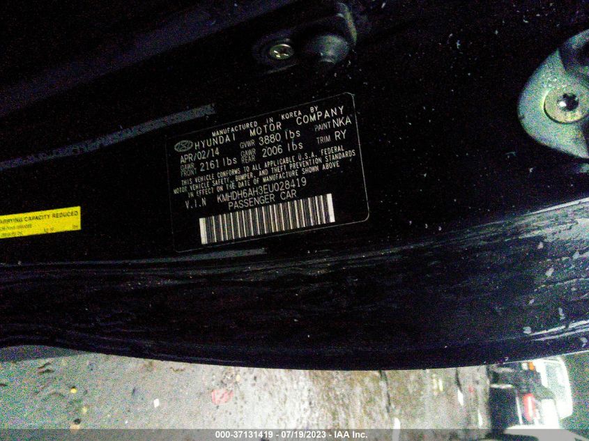 2014 HYUNDAI ELANTRA COUPE KMHDH6AH3EU028419