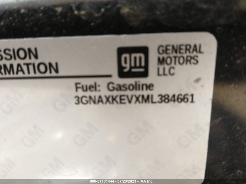 2021 CHEVROLET EQUINOX LT - 3GNAXKEVXML384661