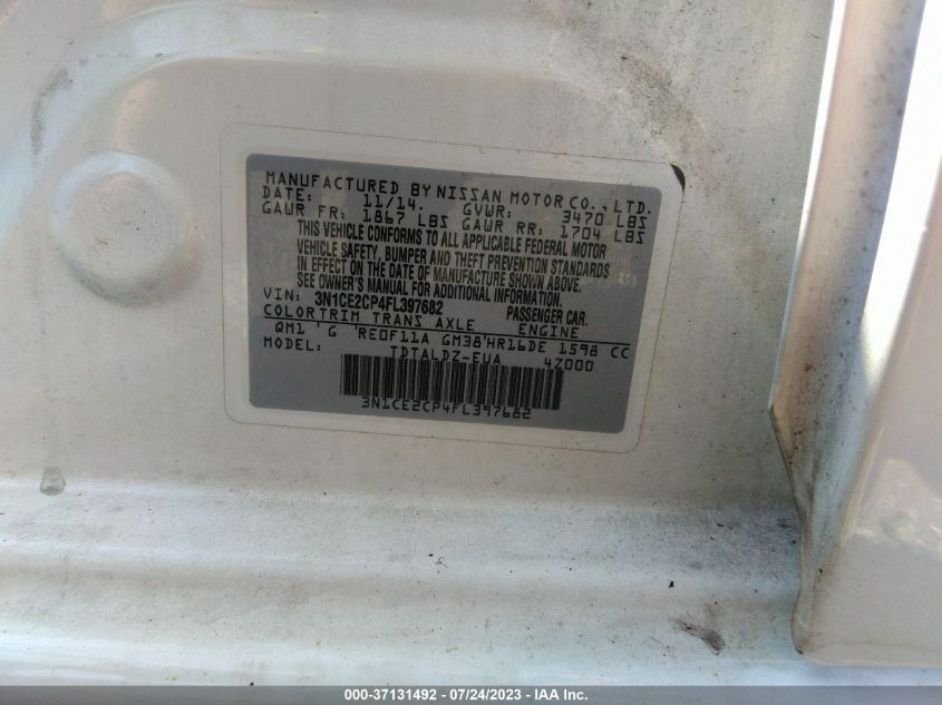 2015 NISSAN VERSA NOTE SV - 3N1CE2CP4FL397682