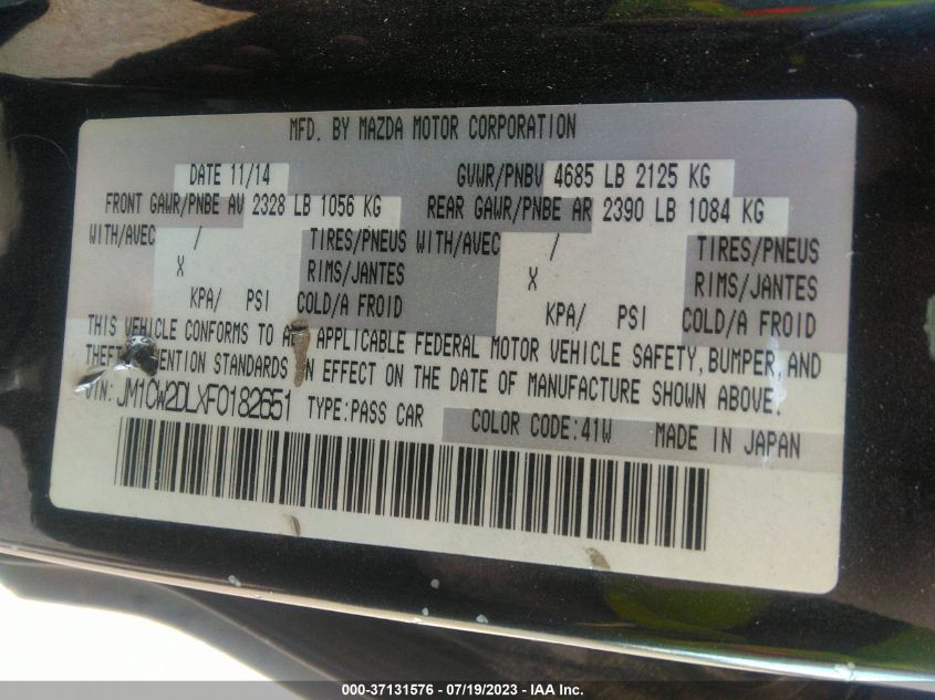 2015 MAZDA MAZDA5 GRAND TOURING - JM1CW2DLXF0182651