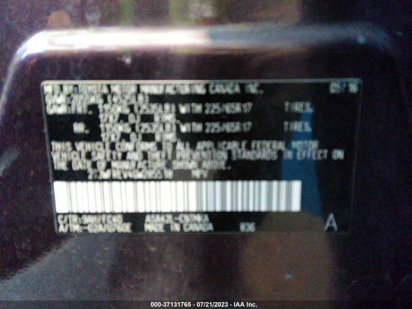 2016 TOYOTA RAV4 XLE - 2T3WFREV4GW285518