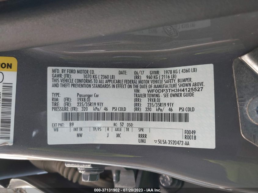 2017 FORD FOCUS RS - WF0DP3TH3H4125527