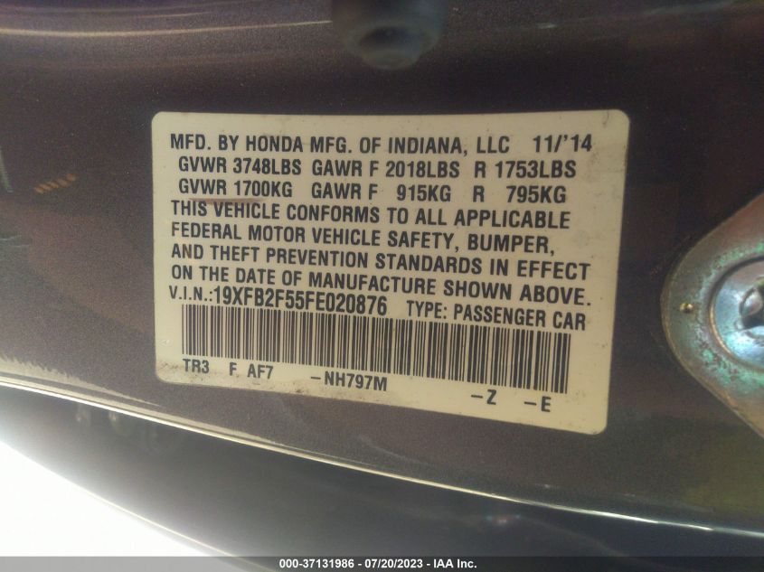 2015 HONDA CIVIC SEDAN LX - 19XFB2F55FE020876