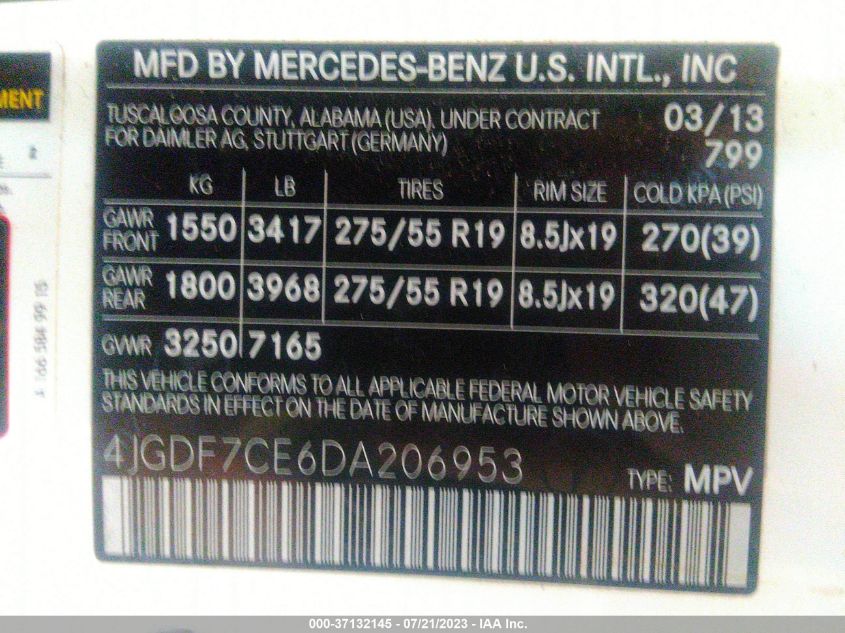 2013 MERCEDES-BENZ GL-CLASS GL 450 - 4JGDF7CE6DA206953