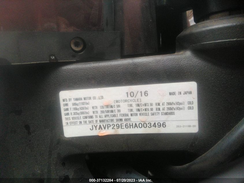 2017 YAMAHA VMX17 JYAVP29E6HA003496