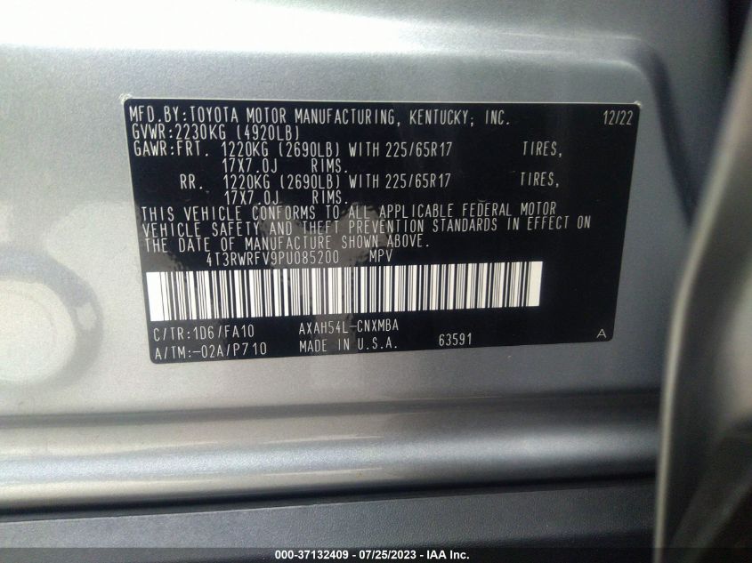 2023 TOYOTA RAV4 HYBRID XLE - 4T3RWRFV9PU085200