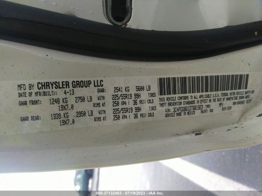 2013 DODGE JOURNEY SXT - 3C4PDDBG1DT661923