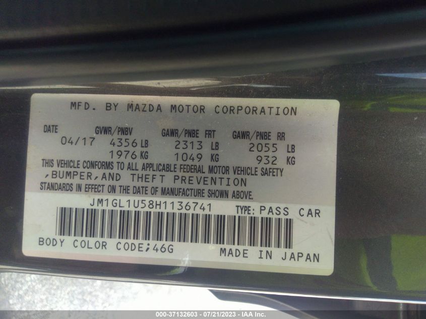 2017 MAZDA MAZDA6 SPORT - JM1GL1U58H1136741