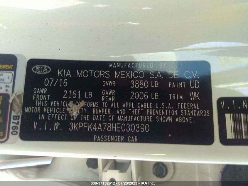2017 KIA FORTE LX - 3KPFK4A78HE030390