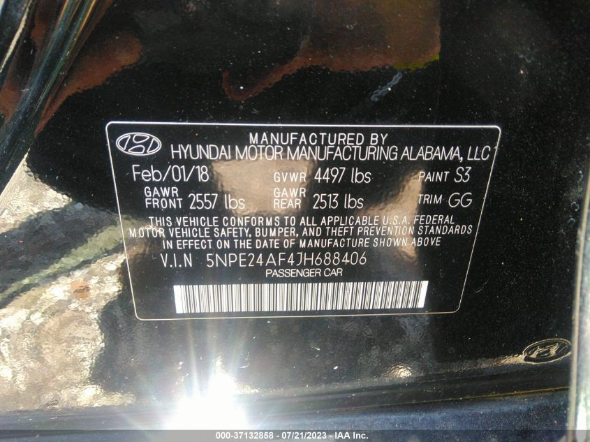 2018 HYUNDAI SONATA SE - 5NPE24AF4JH688406