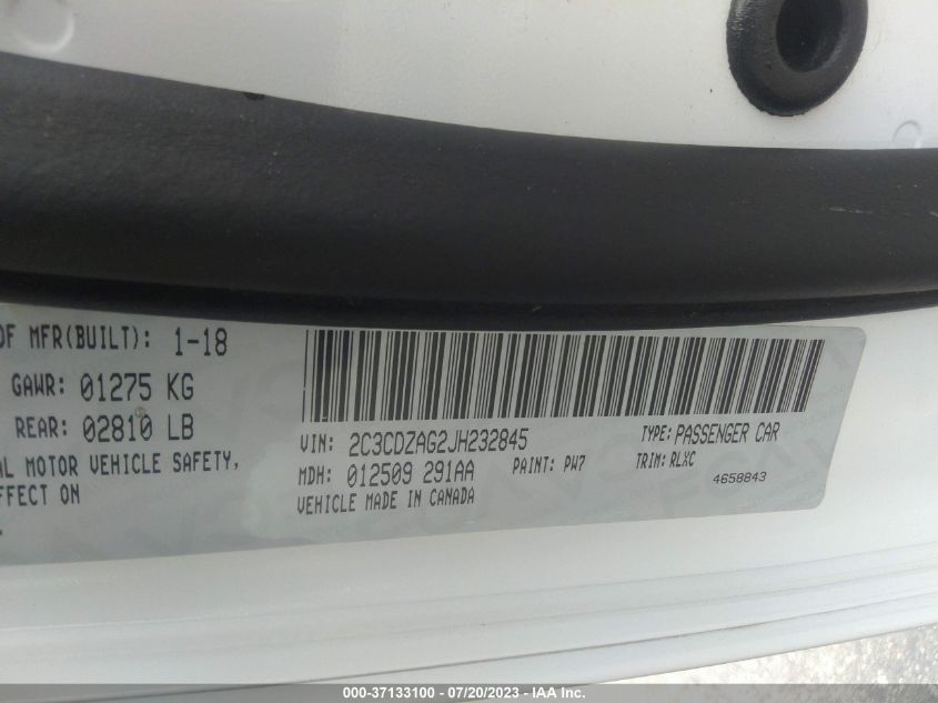 2018 DODGE CHALLENGER SXT PLUS - 2C3CDZAG2JH232845