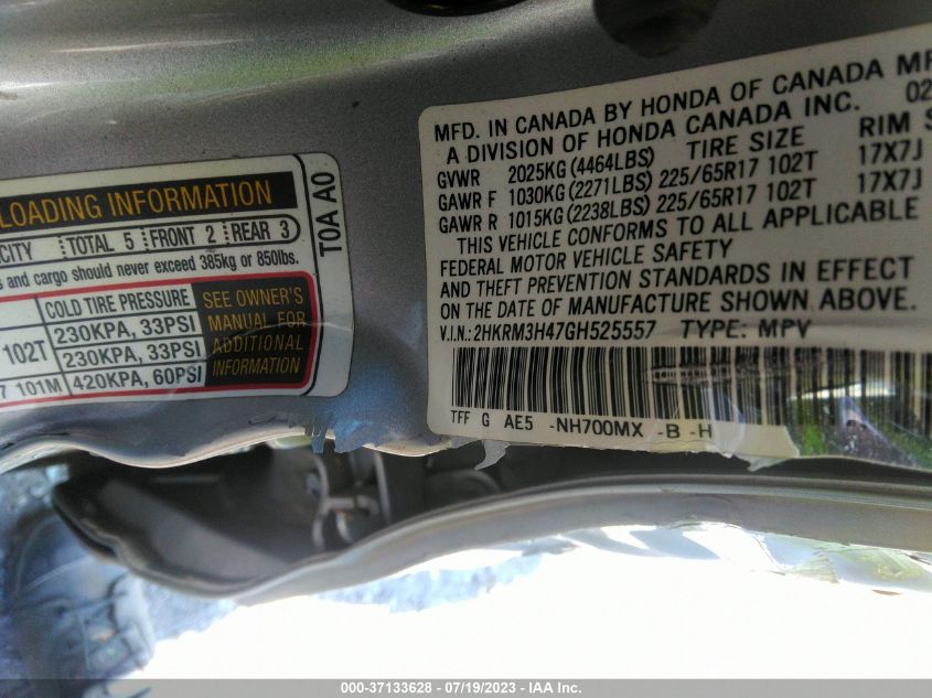 2016 HONDA CR-V SE - 2HKRM3H47GH525557