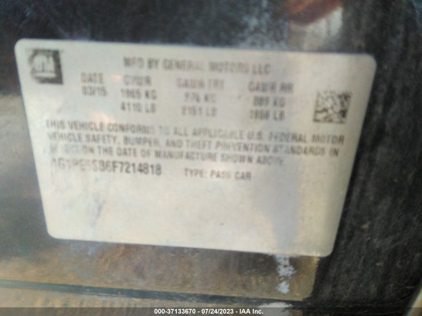 2015 CHEVROLET CRUZE LT - 1G1PE5SB6F7214818