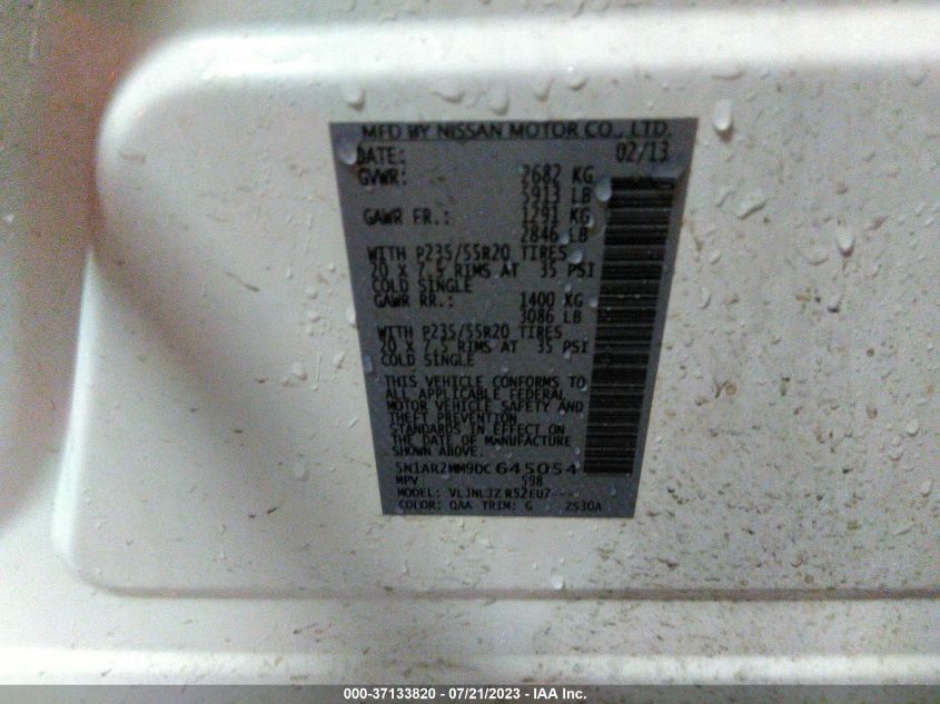 2013 NISSAN PATHFINDER PLATINUM - 5N1AR2MM9DC645054