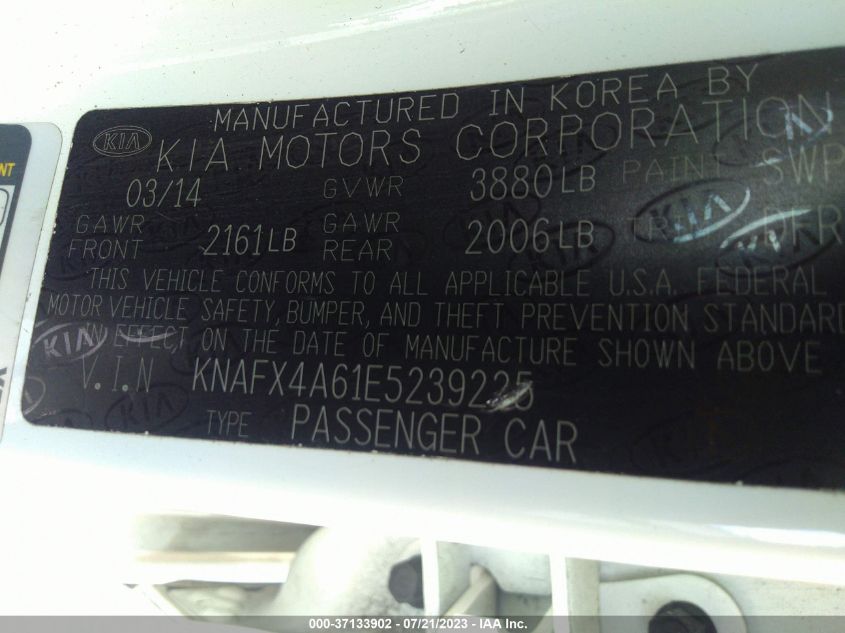 2014 KIA FORTE LX - KNAFX4A61E5239225