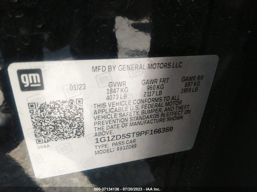 2023 CHEVROLET MALIBU LT - 1G1ZD5ST9PF166369