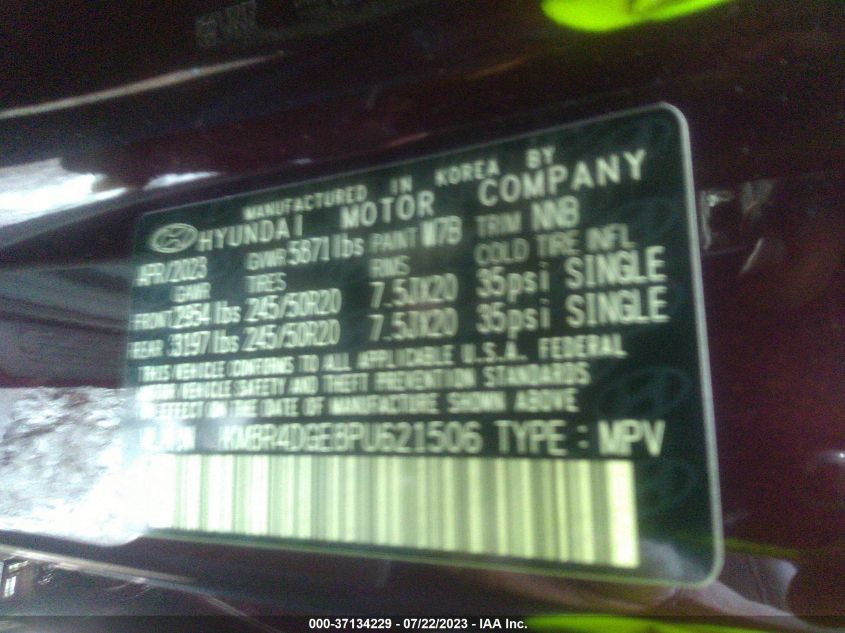 2023 HYUNDAI PALISADE SEL - KM8R4DGE8PU621506