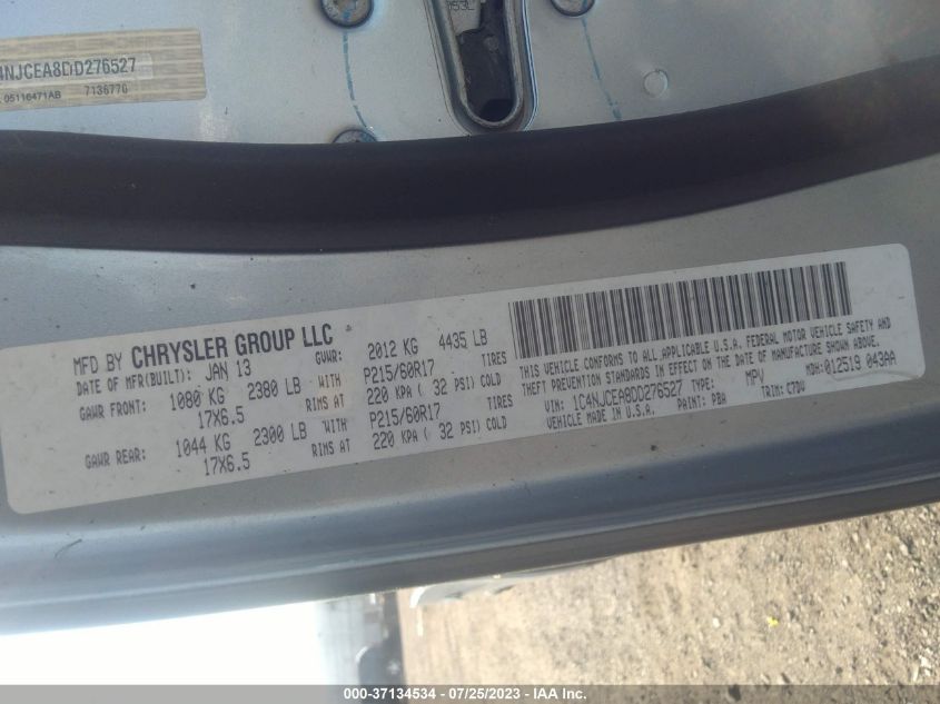 2013 JEEP COMPASS LATITUDE - 1C4NJCEA8DD276527