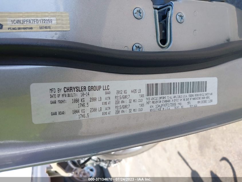 2015 JEEP PATRIOT HIGH ALTITUDE EDITION - 1C4NJPFA7FD172099